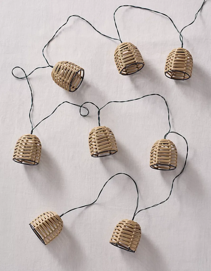 Solar Wicker String Lights