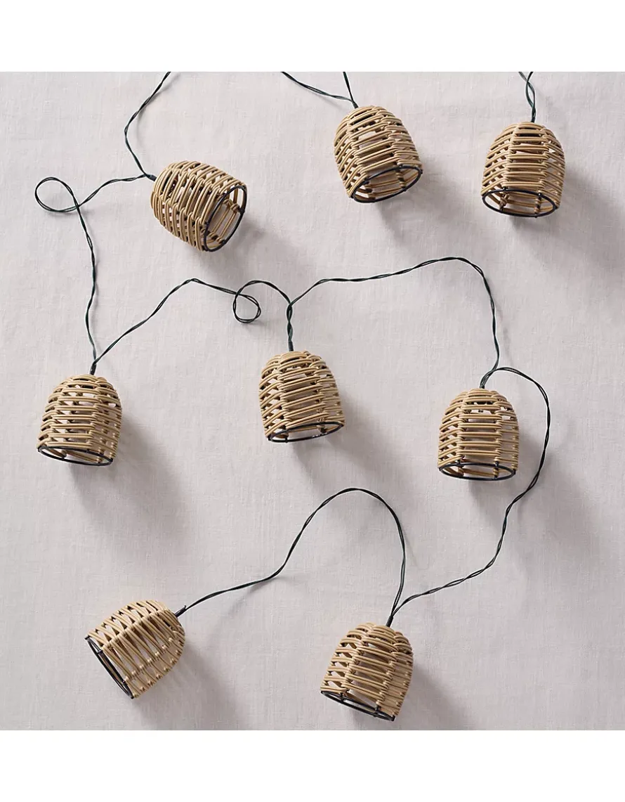 Solar Wicker String Lights
