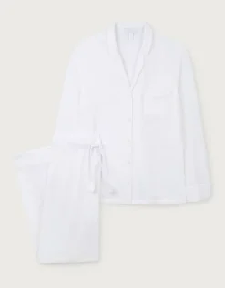 Stitch Detail Organic Double Cotton Pyjama Set
