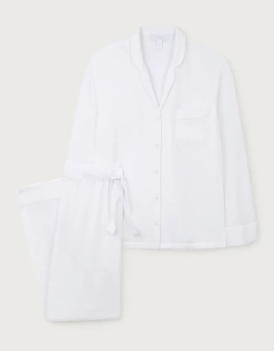 Stitch Detail Organic Double Cotton Pyjama Set