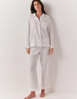 Stitch Detail Organic Double Cotton Pyjama Set