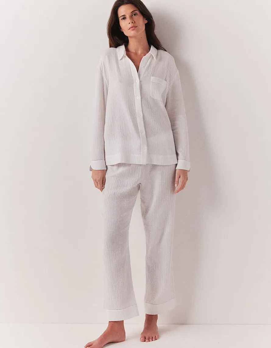 Stitch Detail Organic Double Cotton Pyjama Set