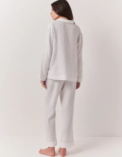 Stitch Detail Organic Double Cotton Pyjama Set