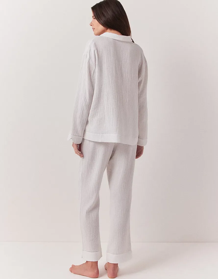 Stitch Detail Organic Double Cotton Pyjama Set