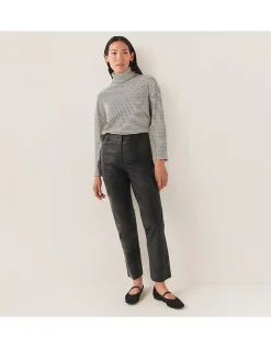 Straight Leg Leather Trousers