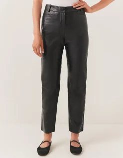 Straight Leg Leather Trousers