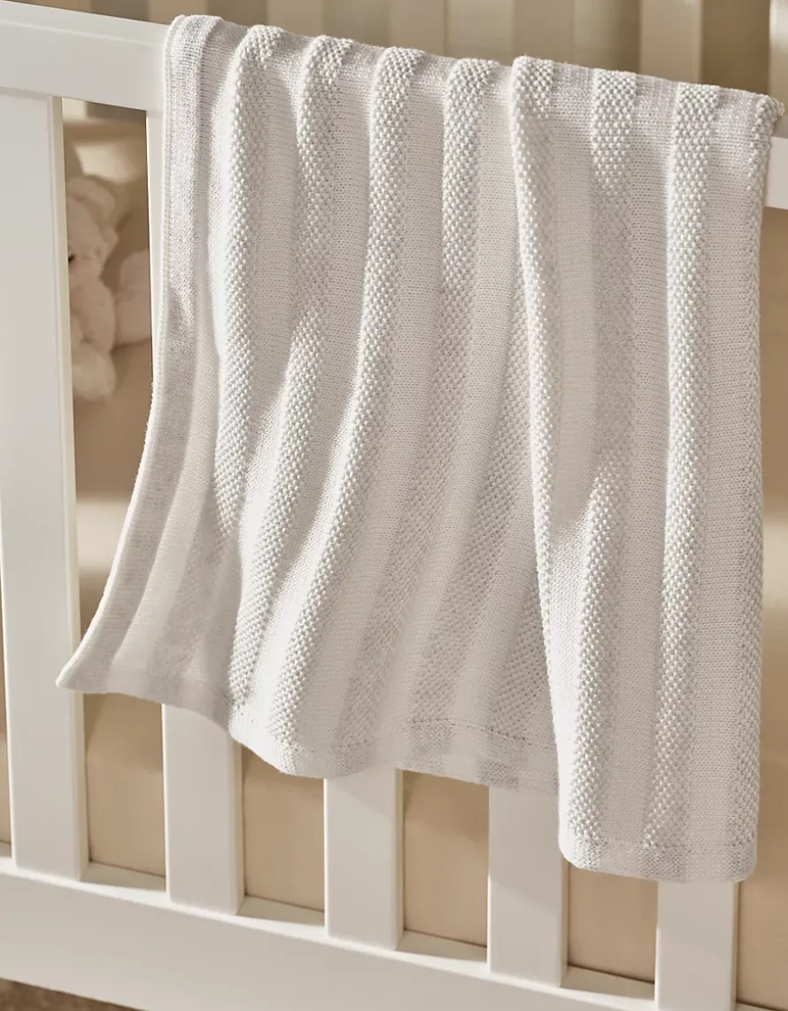 Stripe Cotton Cashmere Baby Blanket