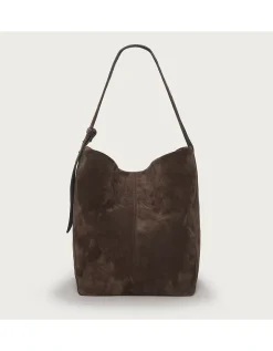 Suede Belt Handle Tote Bag