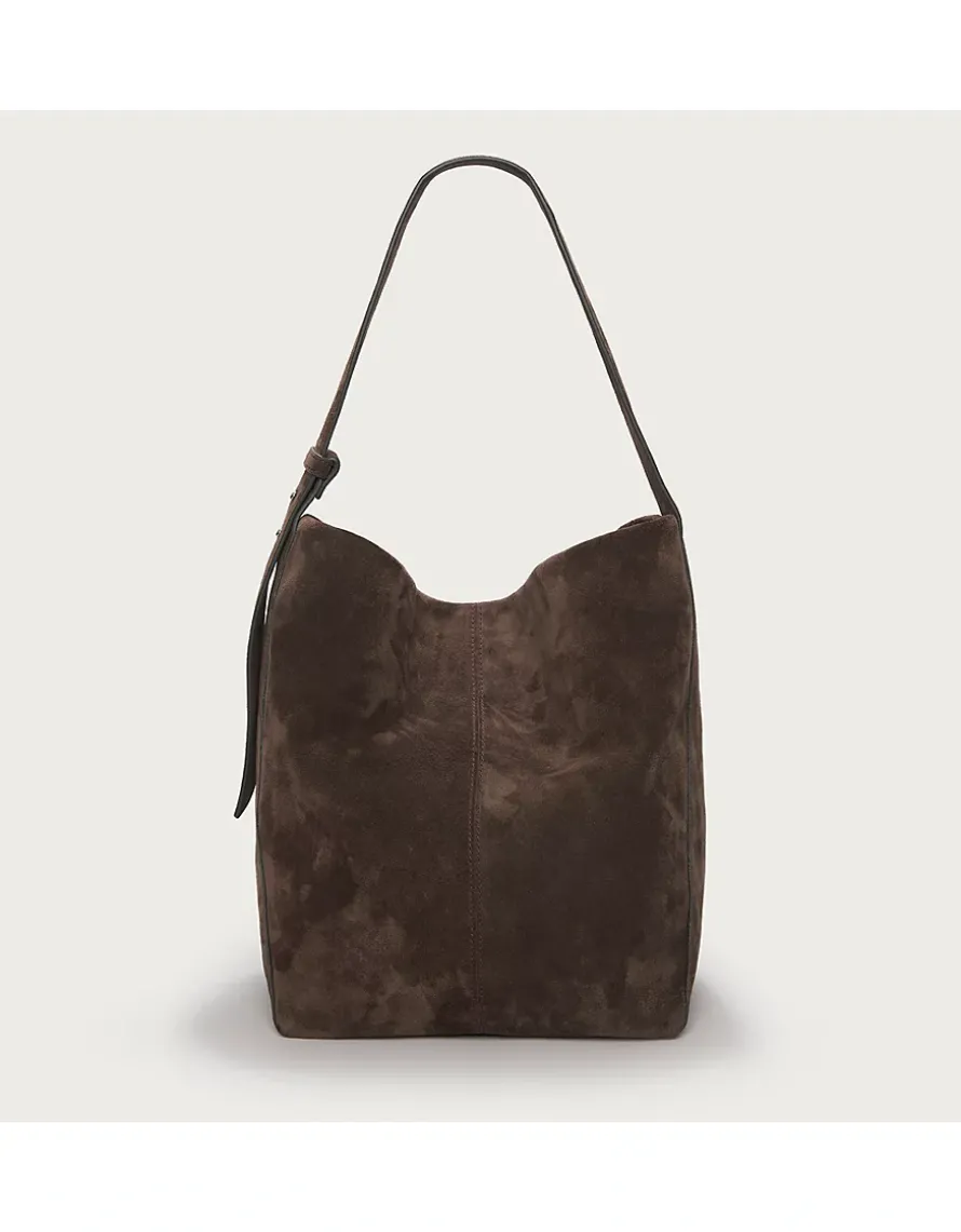 Suede Belt Handle Tote Bag