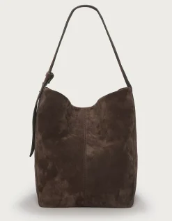 Suede Belt Handle Tote Bag