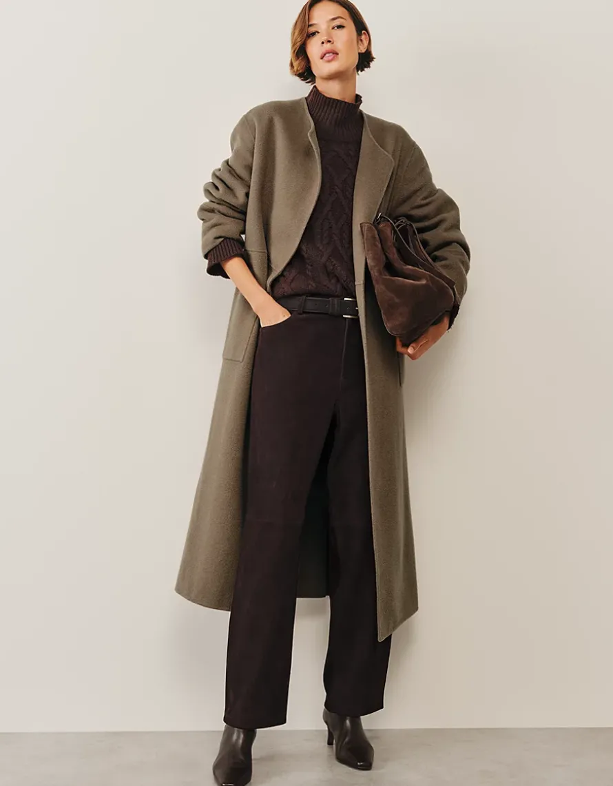 Suede Carrot Ankle Grazer Trousers