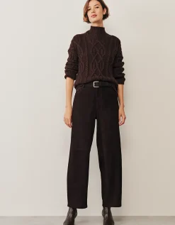 Suede Carrot Ankle Grazer Trousers