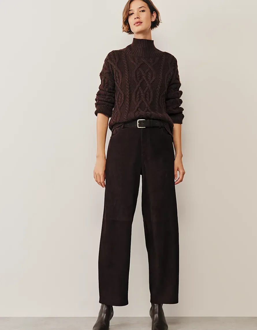 Suede Carrot Ankle Grazer Trousers