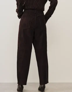 Suede Carrot Ankle Grazer Trousers