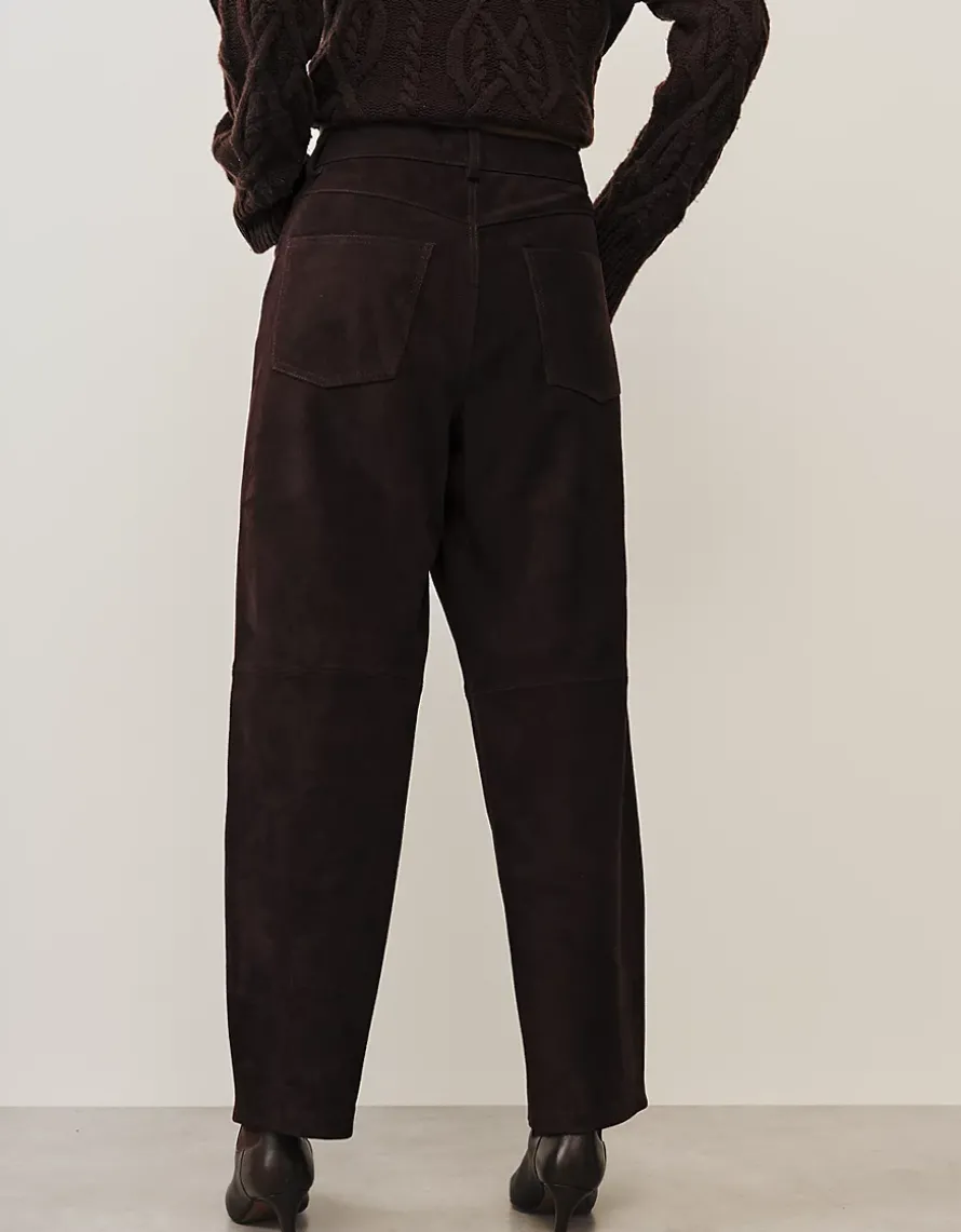 Suede Carrot Ankle Grazer Trousers