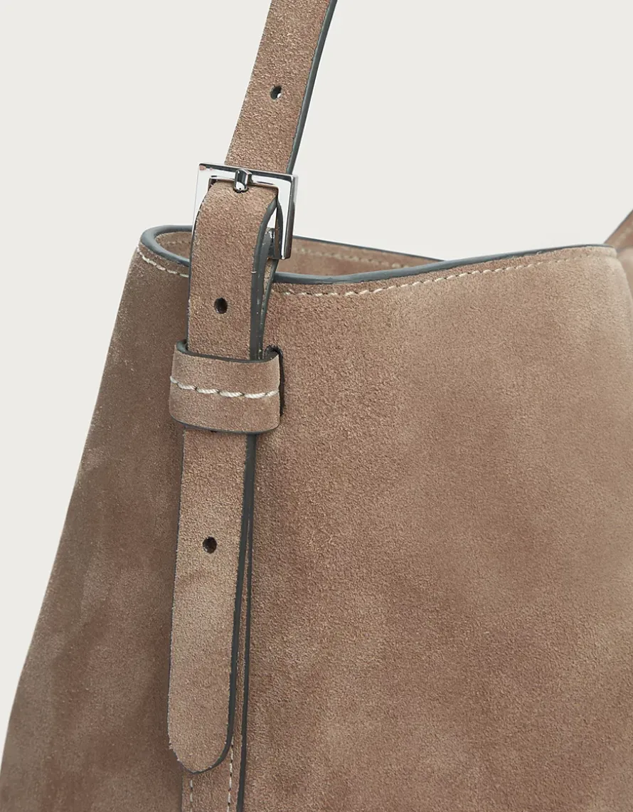 Suede Carry All Contrast Stitch Tote