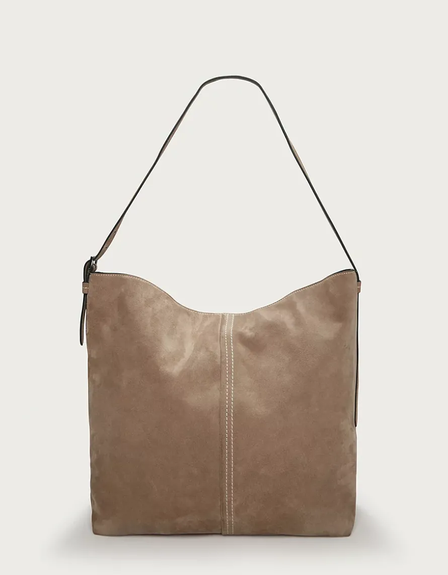 Suede Carry All Contrast Stitch Tote