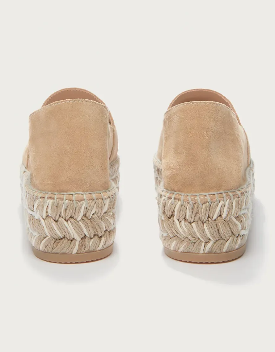 Suede Contrast Flatform Espadrille