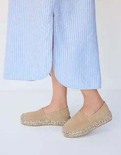 Suede Contrast Flatform Espadrille