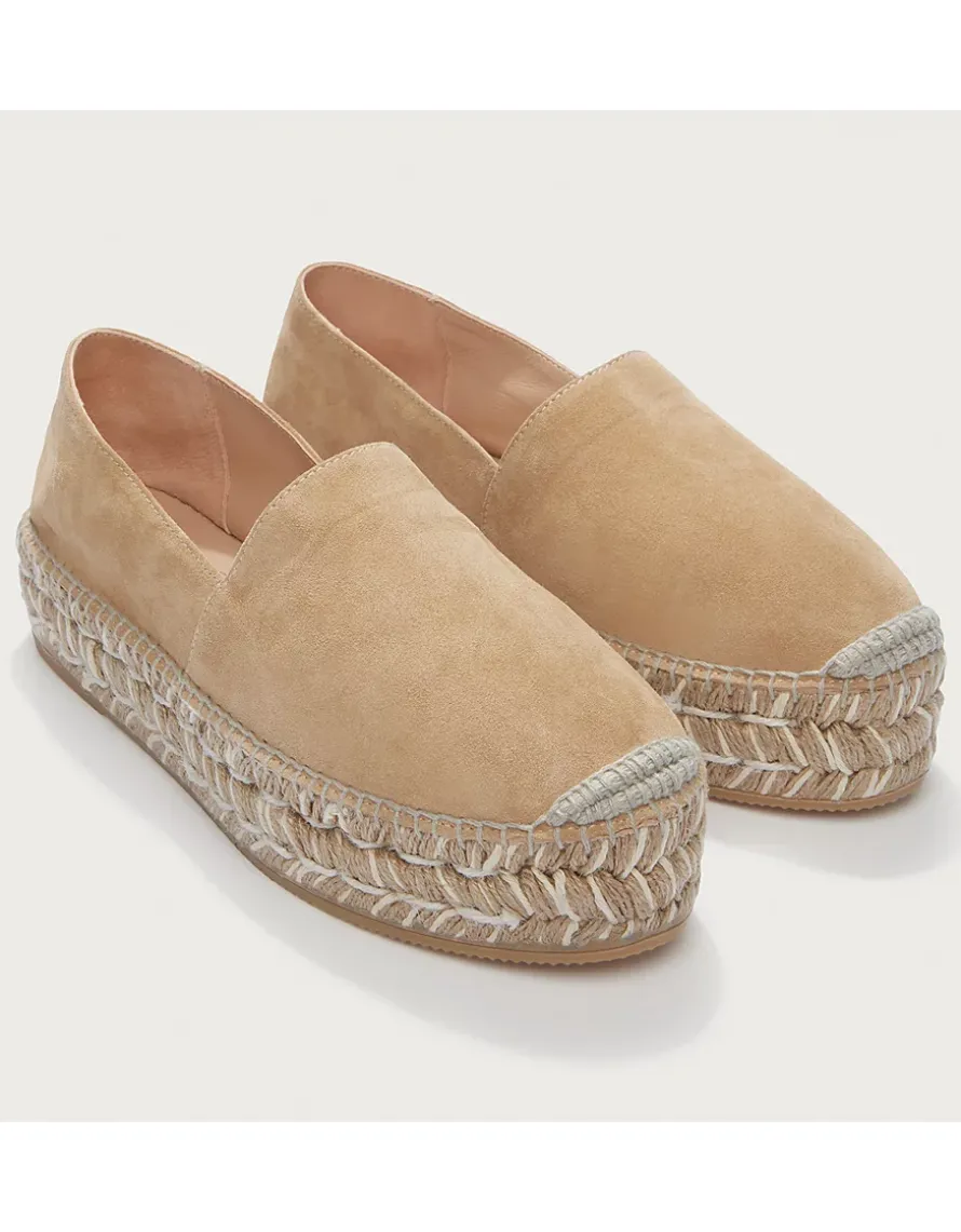 Suede Contrast Flatform Espadrille