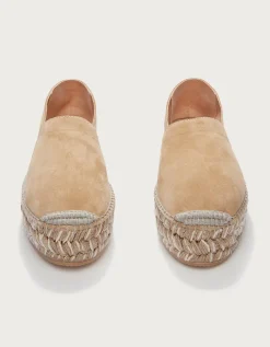 Suede Contrast Flatform Espadrille