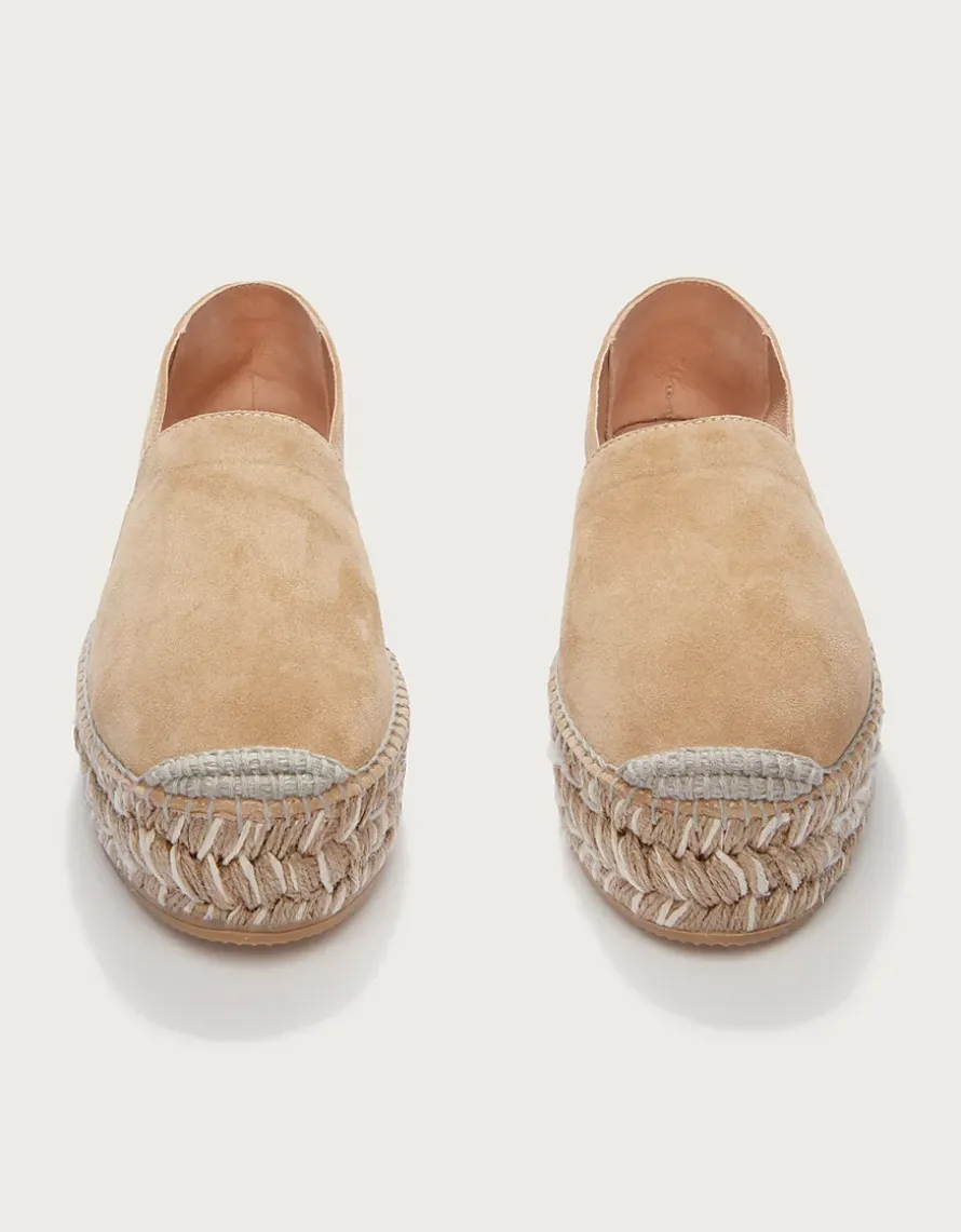 Suede Contrast Flatform Espadrille