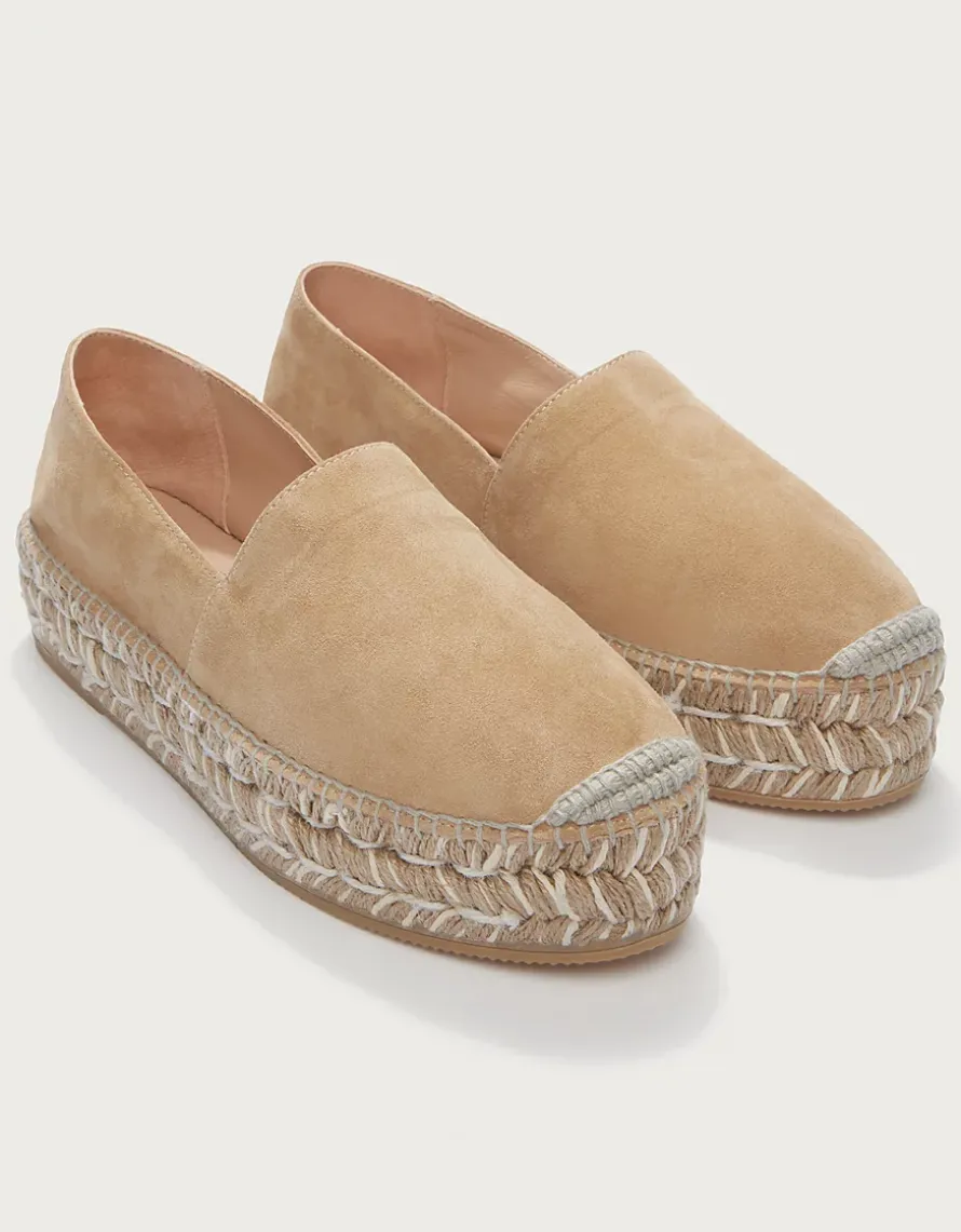 Suede Contrast Flatform Espadrille