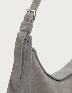 Suede Half Moon Shoulder Bag
