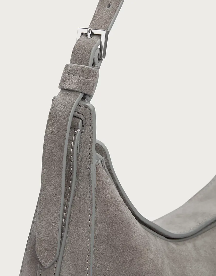 Suede Half Moon Shoulder Bag
