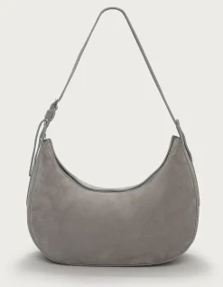 Suede Half Moon Shoulder Bag