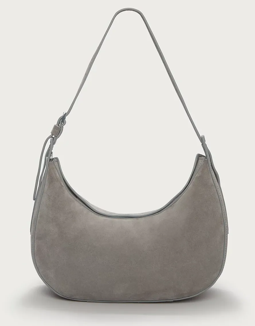 Suede Half Moon Shoulder Bag