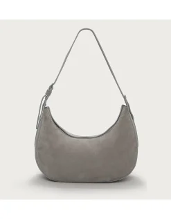 Suede Half Moon Shoulder Bag