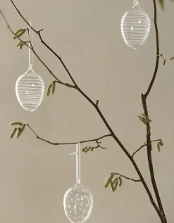 Swirl and Spots Glass Egg Decorations – Set of 6