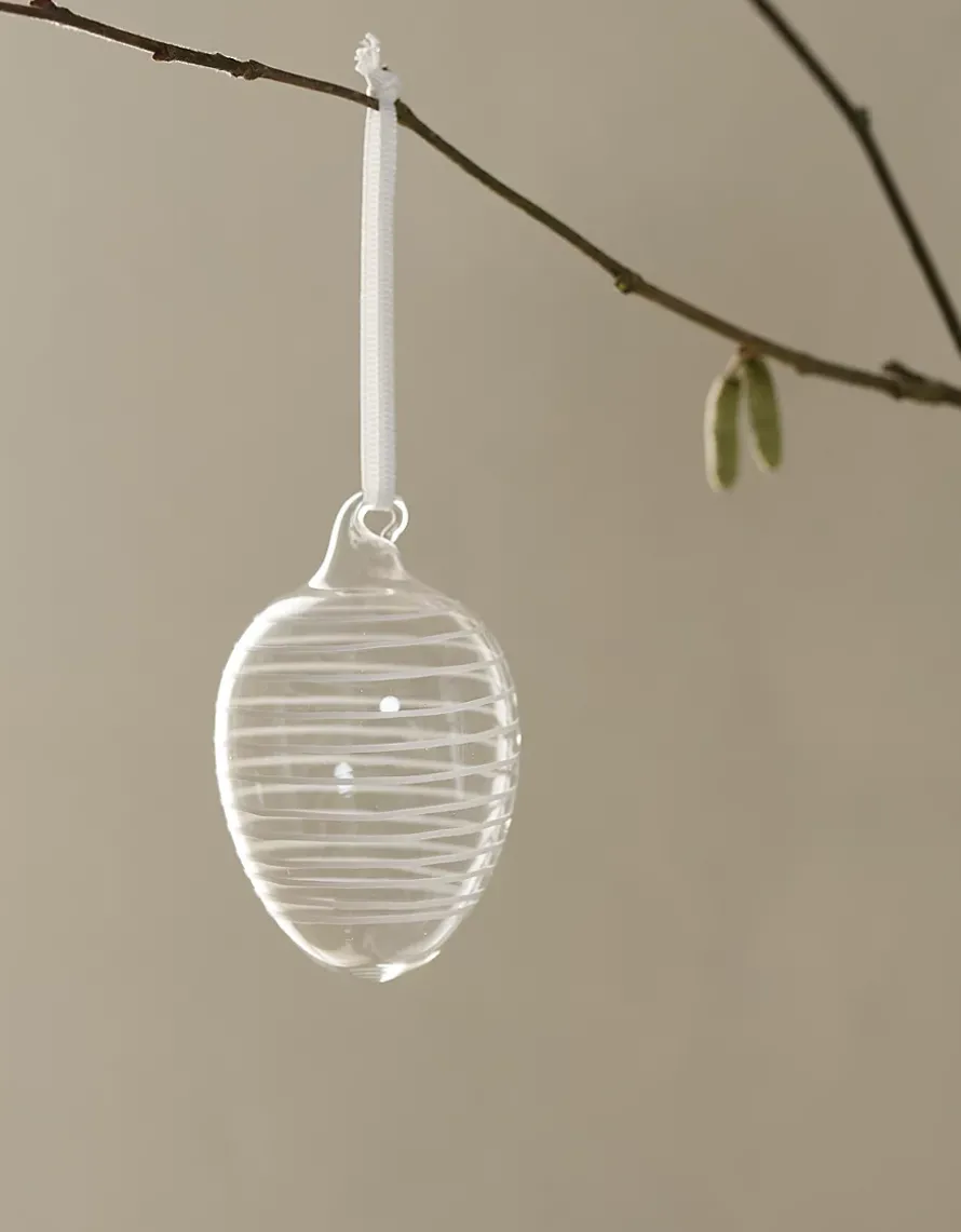 Swirl and Spots Glass Egg Decorations – Set of 6