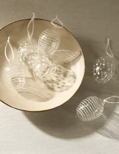 Swirl and Spots Glass Egg Decorations – Set of 6