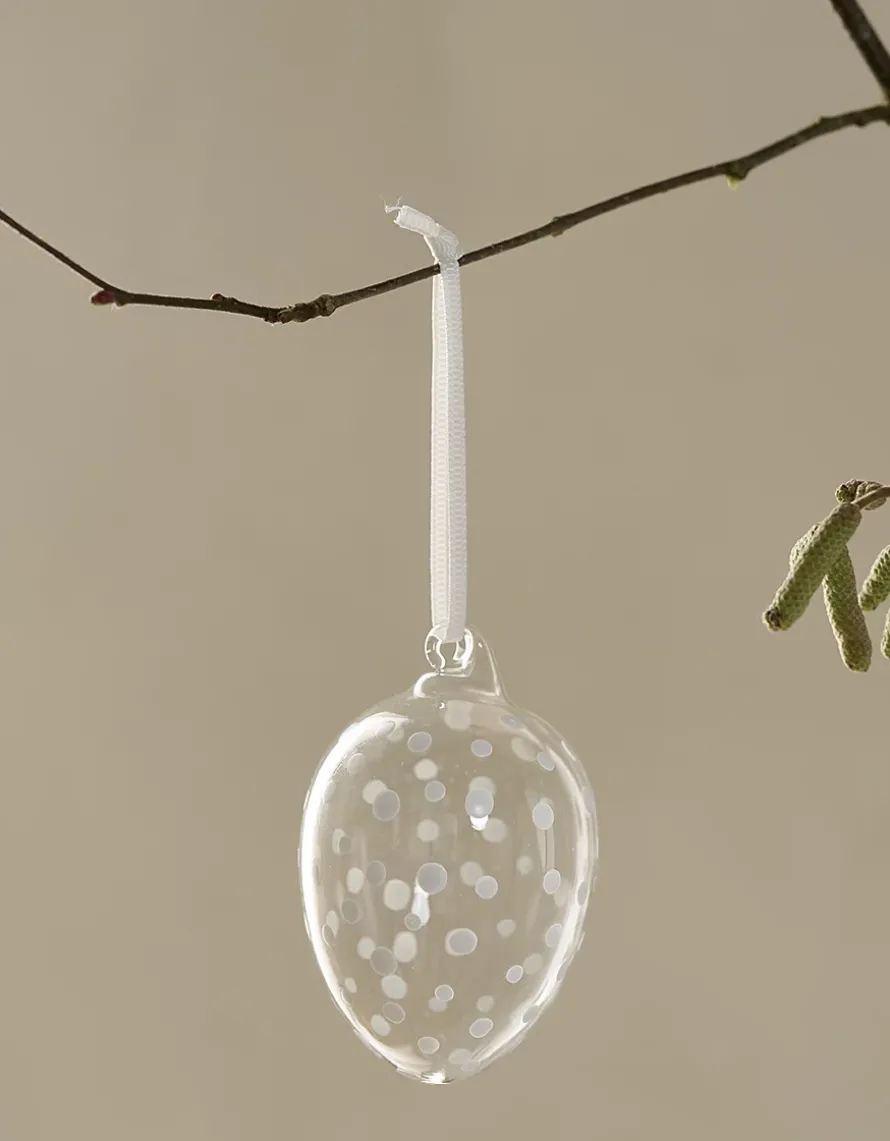 Swirl and Spots Glass Egg Decorations – Set of 6
