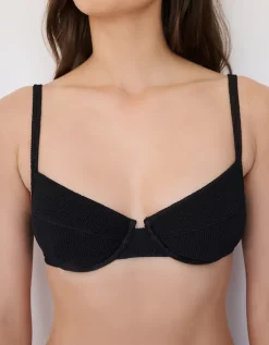 Textured Balcony Bikini Top