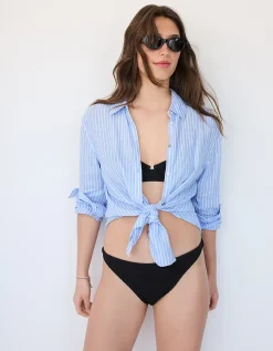 Textured High Leg Bikini Briefs