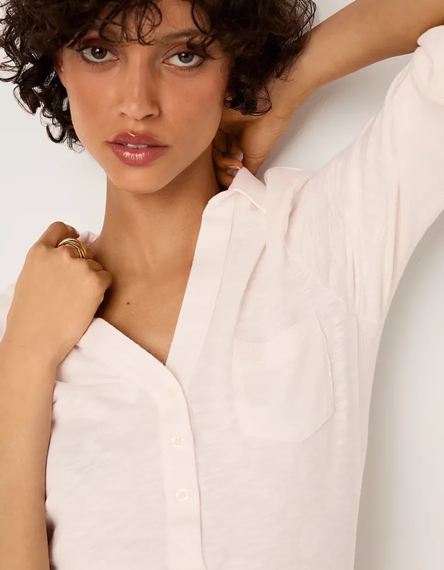 The Perfect Organic Cotton Rib Side Shirt