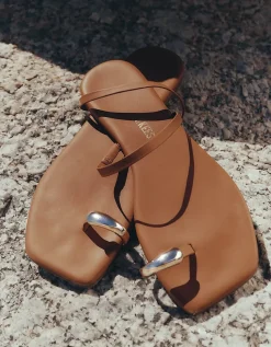 TKEES Colette Gold Toe-Post Sandals