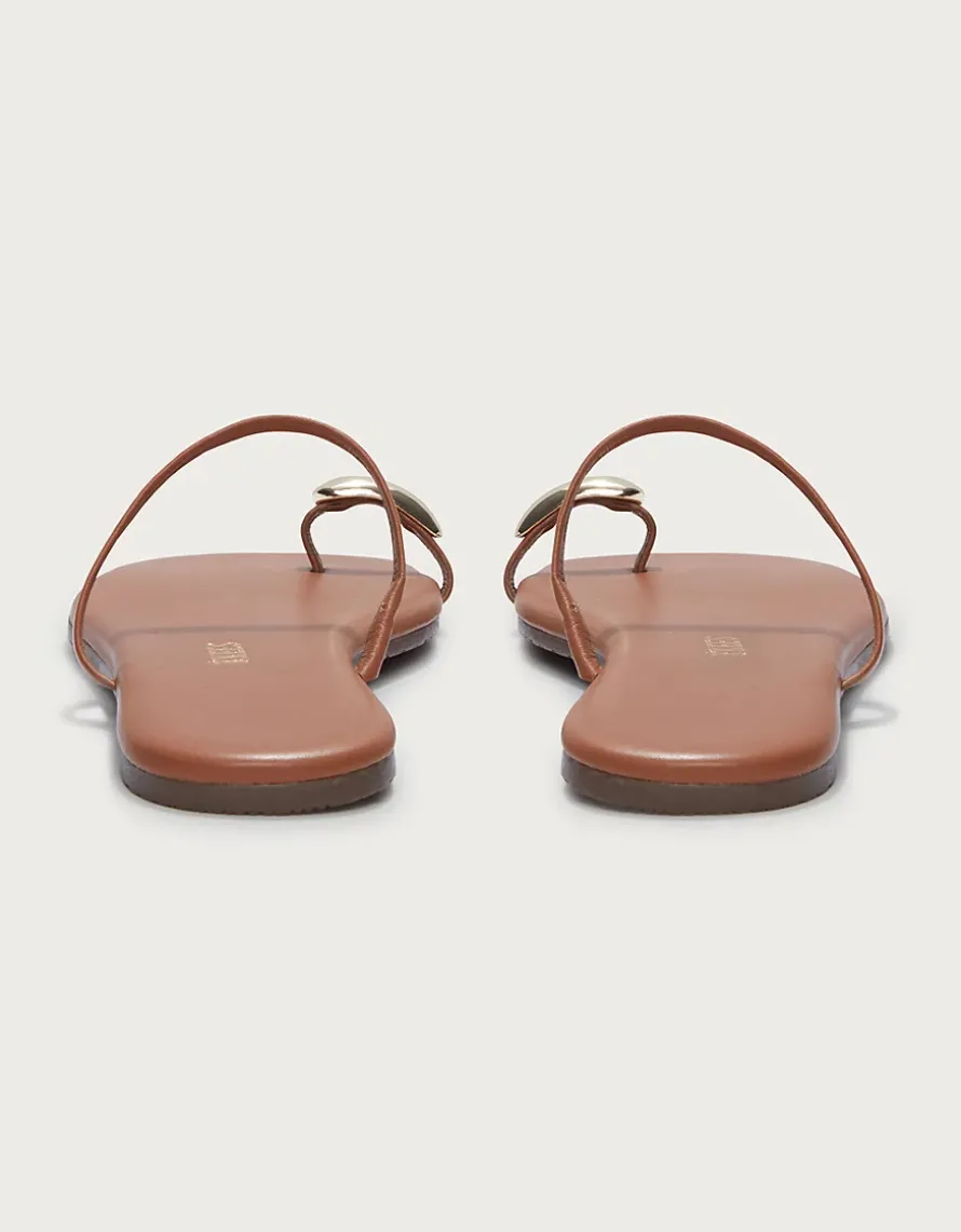 TKEES Colette Gold Toe-Post Sandals