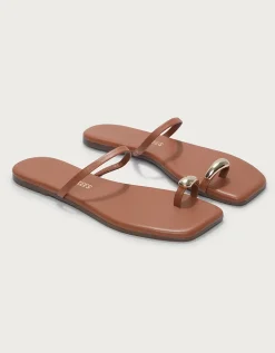 TKEES Colette Gold Toe-Post Sandals