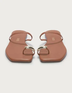 TKEES Colette Gold Toe-Post Sandals