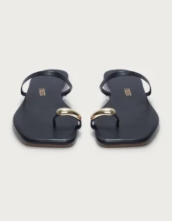 TKEES Colette Gold Toe-Post Sandals