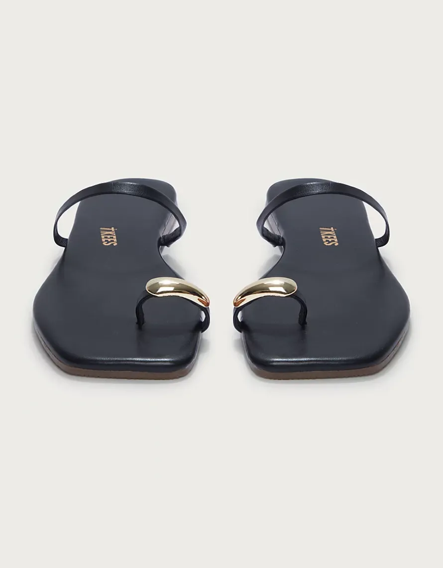 TKEES Colette Gold Toe-Post Sandals