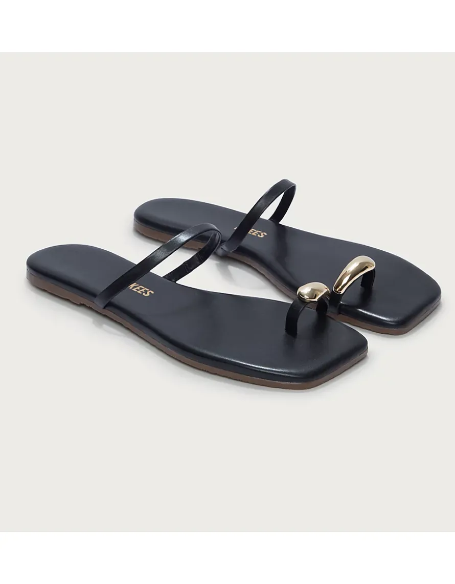 TKEES Colette Gold Toe-Post Sandals