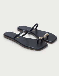 TKEES Colette Gold Toe-Post Sandals