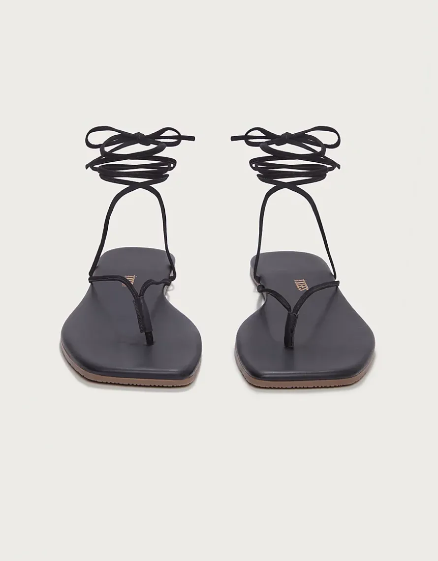 TKEES Lilu Square Toe Tie Up Sandal