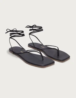 TKEES Lilu Square Toe Tie Up Sandal