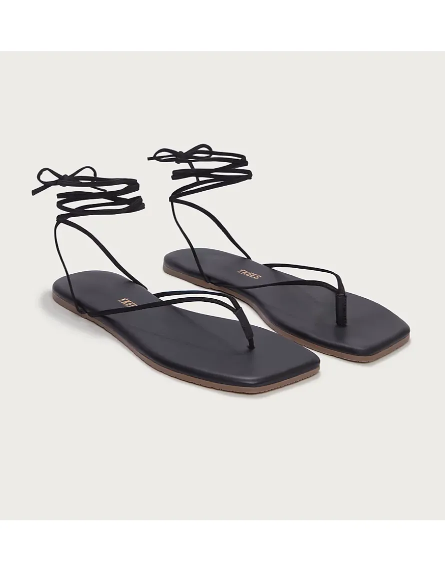 TKEES Lilu Square Toe Tie Up Sandal